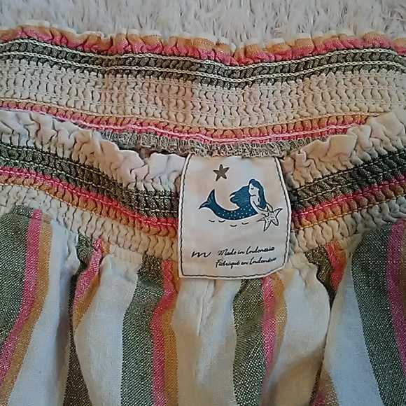 Super cute shorts-Cream, Olive Green & Pink Stripe - Picture 5 of 5